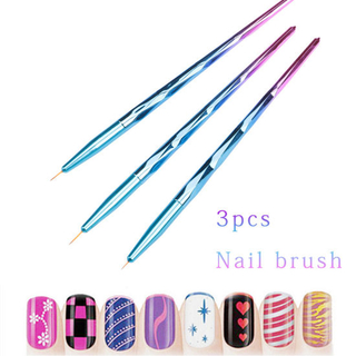 3PCS/Set Professional Nail Handle Liner Acrylic Brush Draw Brush Pen