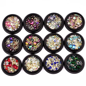 Nail Art Decorations DIY Design Manicure Mixed Diamonds and Beads