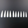 Transparent/White Half Cover Oval Sharp Long Nails Tips