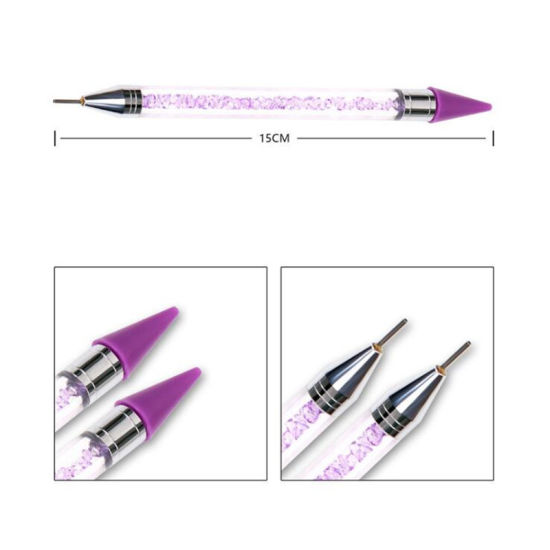 2-Ways Nail Dotting Pen Crystal Beads Handle Nail Art Tool