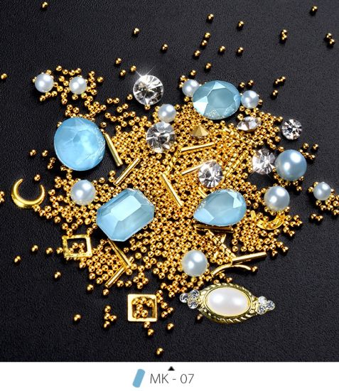 Mocha Stones Mixed Beads for DIY Design Manicure Nail Art