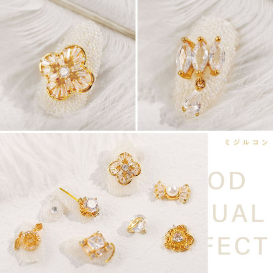 Top-Level Quality Zircon Crystal Manicure Diamond Charms Nail Art Jewelry