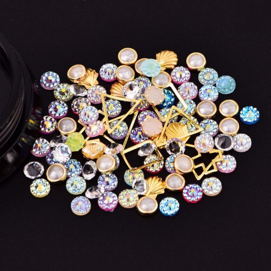 Mixed Colorful Diamonds Beads Stones Metals for Nail Art Decorations