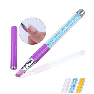 Crystal Handle Acrylic Cuticle Remover Brush Pen Tool Nail Art