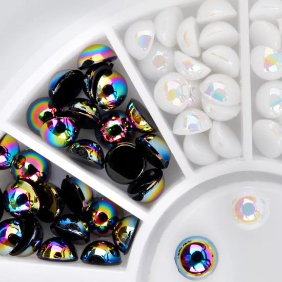 3D Semi-Circle Ab Color Pearl Beads for Nail Art Manicure
